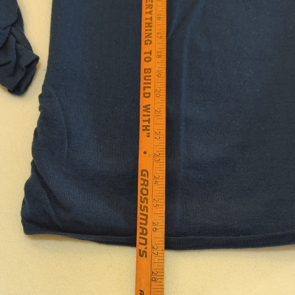 Women's Deep Blue Merino Wool Sweater - Picture 6 of 9